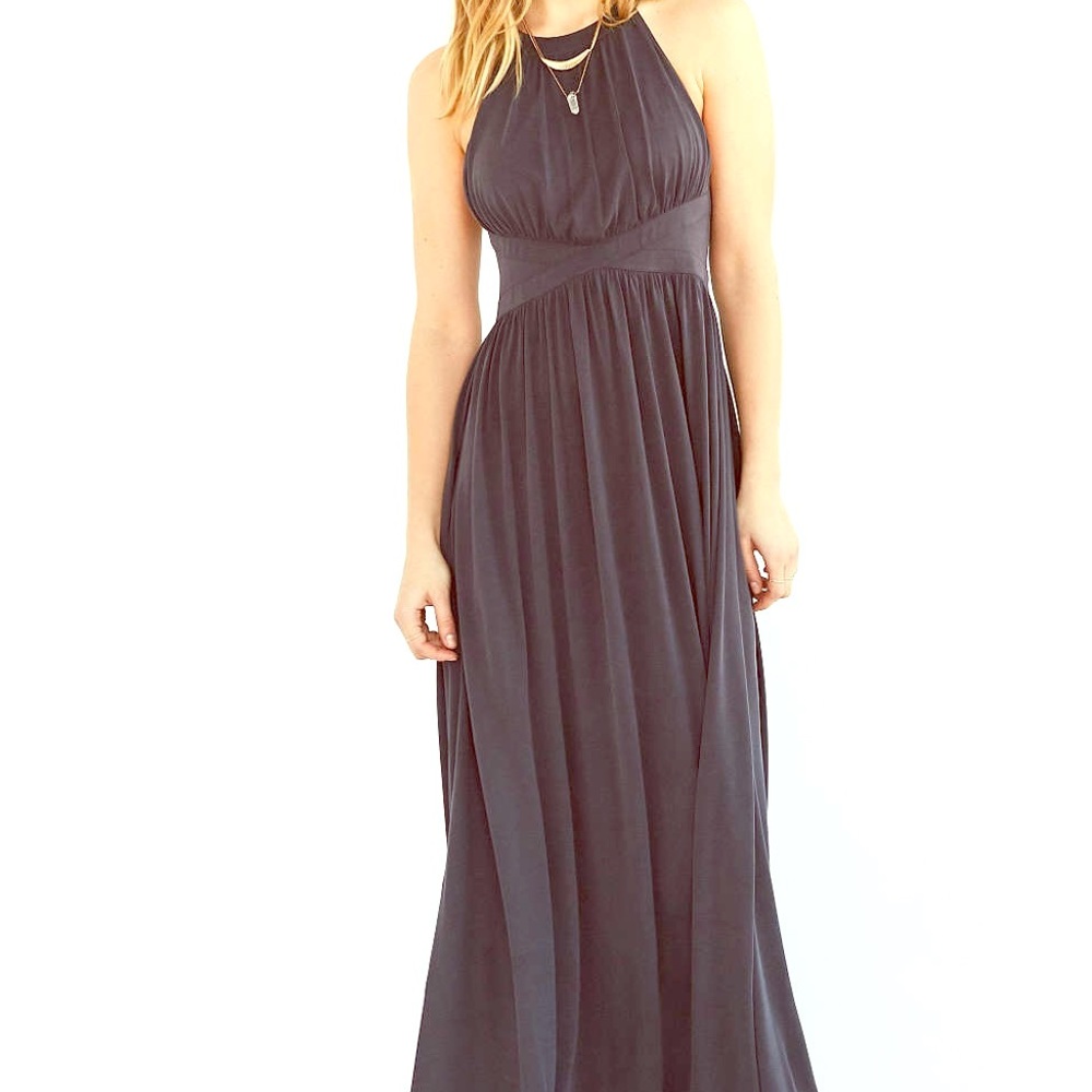 Silence + Noise dark gray maxi dress